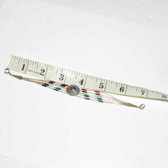 VINTAGE SIGNED QT LIQUID STERLING SILVER BRACELET 7 1/4" LONG - Picture 12 of 14